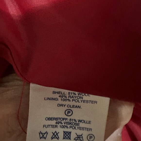 LAND’S END. Classic Beautiful Wool Blend RED COAT with HOOD sz 20W - Picture 6 of 13